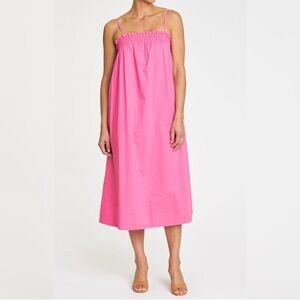 Pistola Pink Smocked Poplin Midi Dress NWT Size L